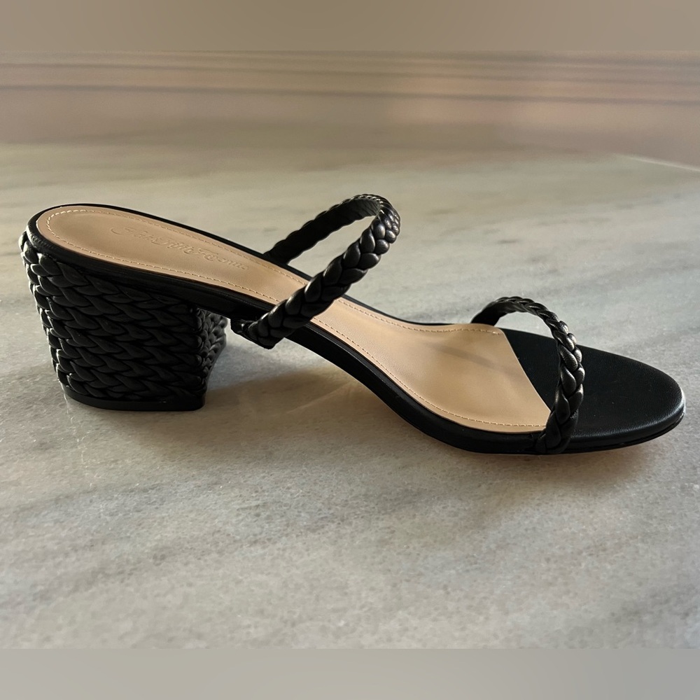 Saks Fifth Avenue Black Braided Strap Women's Sandals size 7.5 - Picture 2 of 13